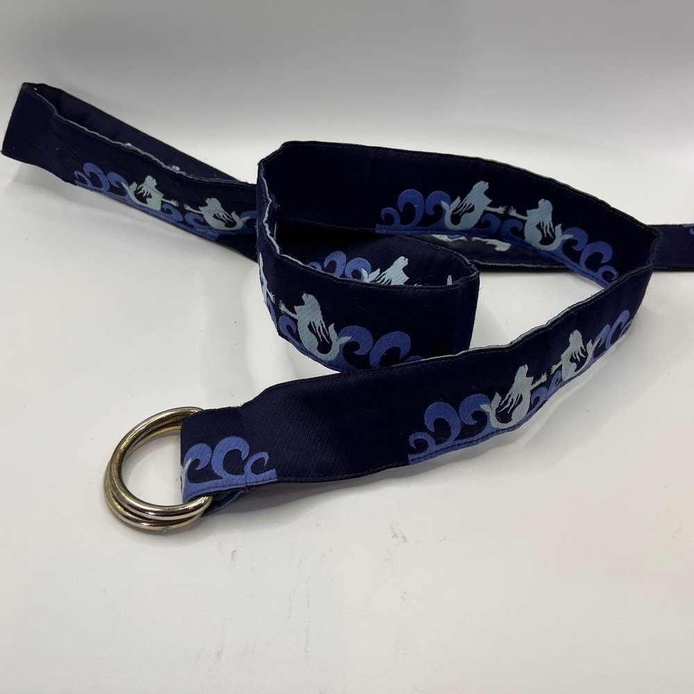 J. McLaughlin Mens Navy Mermaid Waves D Ring Belt XL Made in USA
